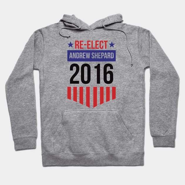 Re-Elect Andrew Shepard 2016 (Badge) Hoodie by PsychicCat